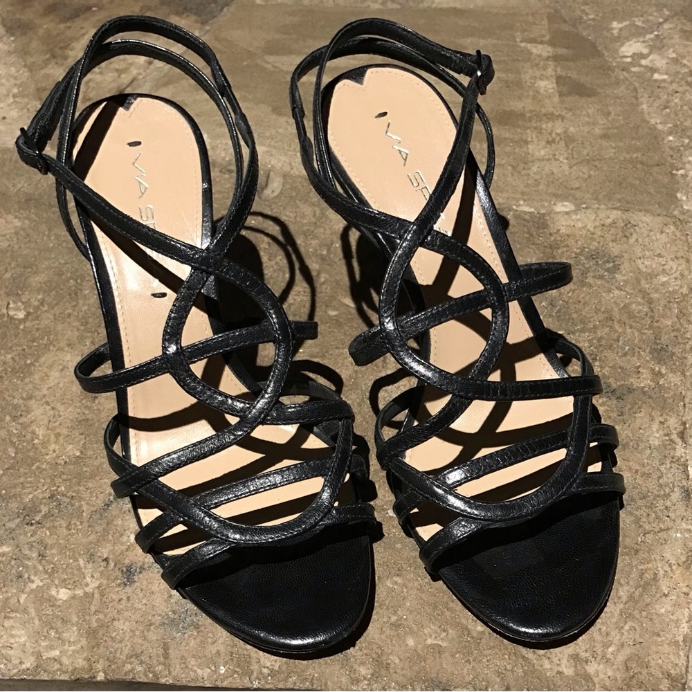 Via Spiga 6 Black Strappy Sandals